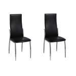 Vidaxl chaises de salle  manger 2 pcs noir similicuir