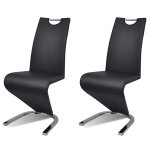 Vidaxl chaises de salle  manger 2 pcs noir similicuir