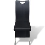 Vidaxl chaises de salle  manger 2 pcs noir similicuir