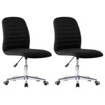 Vidaxl chaises de salle à manger 2 pcs noir tissu Vidaxl chaises de salle à manger 2 pcs noir tissu