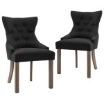 Vidaxl chaises de salle  manger 2 pcs noir tissu