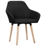 Vidaxl chaises de salle � manger 2 pcs noir tissu
