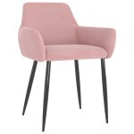 Vidaxl chaises de salle � manger 2 pcs rose velours