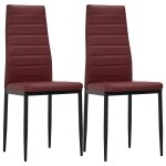 Vidaxl chaises de salle  manger 2 pcs rouge bordeaux similicuir