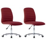 Vidaxl chaises de salle à manger 2 pcs rouge bordeaux tissu Vidaxl chaises de salle à manger 2 pcs rouge bordeaux tissu