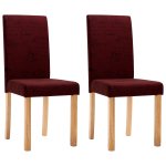 Vidaxl chaises de salle  manger 2 pcs rouge bordeaux tissu