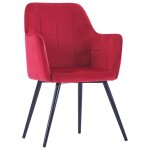 Vidaxl chaises de salle  manger 2 pcs rouge fonc velours