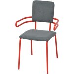 Vidaxl chaises de salle  manger 2 pcs rouge et gris tissu