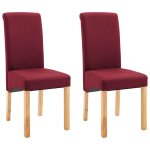 Vidaxl chaises de salle  manger 2 pcs rouge tissu