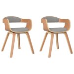 Vidaxl chaises de salle � manger 2 pcs taupe bois courb� et tissu