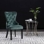 Vidaxl chaises de salle  manger 2 pcs vert fonc velours