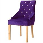 Vidaxl chaises de salle  manger 2 pcs violet chne massif et velours