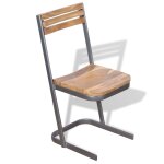 Vidaxl chaises de salle  manger 2 pices bois de teck massif