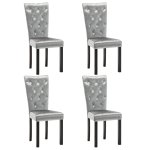 Vidaxl chaises de salle � manger 4 pcs argent� velours