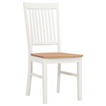 Vidaxl chaises de salle  manger 4 pcs blanc bois de chne solide