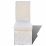 Vidaxl chaises de salle  manger 4 pcs blanc crme tissu