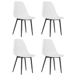 Vidaxl chaises de salle � manger 4 pcs blanc pp