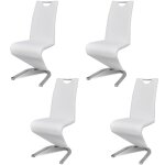 Vidaxl chaises de salle à manger 4 pcs blanc similicuir Vidaxl chaises de salle à manger 4 pcs blanc similicuir