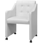 Vidaxl chaises de salle à manger 4 pcs blanc similicuir Vidaxl chaises de salle à manger 4 pcs blanc similicuir