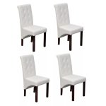 Vidaxl chaises de salle  manger 4 pcs blanc similicuir