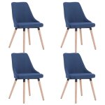 Vidaxl chaises de salle à manger 4 pcs bleu tissu Vidaxl chaises de salle à manger 4 pcs bleu tissu