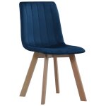 Vidaxl chaises de salle  manger 4 pcs bleu velours
