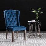 Vidaxl chaises de salle  manger 4 pcs bleu velours
