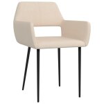 Vidaxl chaises de salle  manger 4 pcs crme tissu