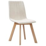 Vidaxl chaises de salle  manger 4 pcs crme tissu