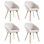Vidaxl chaises de salle  manger 4 pcs crme tissu