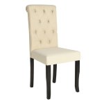 Vidaxl chaises de salle à manger 4 pcs crème tissu Vidaxl chaises de salle à manger 4 pcs crème tissu
