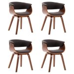 Vidaxl chaises de salle à manger 4 pcs gris bois courbé et tissu Vidaxl chaises de salle à manger 4 pcs gris bois courbé et tissu