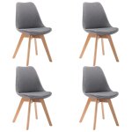 Vidaxl chaises de salle  manger 4 pcs gris clair tissu