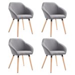 Vidaxl chaises de salle à manger 4 pcs gris clair tissu Vidaxl chaises de salle à manger 4 pcs gris clair tissu
