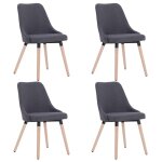 Vidaxl chaises de salle à manger 4 pcs gris foncé tissu Vidaxl chaises de salle à manger 4 pcs gris foncé tissu