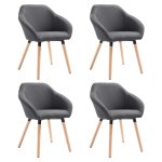 Vidaxl chaises de salle � manger 4 pcs gris fonc� tissu