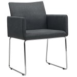 Vidaxl chaises de salle  manger 4 pcs gris fonc tissu