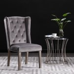 Vidaxl chaises de salle  manger 4 pcs gris velours