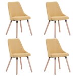 Vidaxl chaises de salle à manger 4 pcs jaune tissu Vidaxl chaises de salle à manger 4 pcs jaune tissu