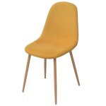 Vidaxl chaises de salle à manger 4 pcs jaune tissu Vidaxl chaises de salle à manger 4 pcs jaune tissu