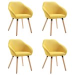 Vidaxl chaises de salle � manger 4 pcs jaune tissu