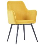 Vidaxl chaises de salle à manger 4 pcs jaune velours Vidaxl chaises de salle à manger 4 pcs jaune velours