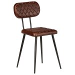 Vidaxl chaises de salle  manger 4 pcs marron cuir vritable