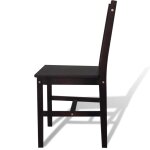Vidaxl chaises de salle  manger 4 pcs marron fonc pinde