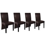 Vidaxl chaises de salle à manger 4 pcs marron foncé similicuir Vidaxl chaises de salle à manger 4 pcs marron foncé similicuir