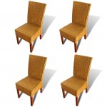 Vidaxl chaises de salle  manger 4 pcs marron rotin naturel