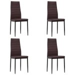 Vidaxl chaises de salle  manger 4 pcs marron similicuir