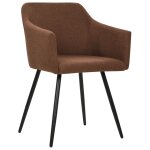 Vidaxl chaises de salle � manger 4 pcs marron tissu