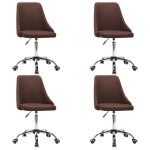 Vidaxl chaises de salle à manger 4 pcs marron tissu Vidaxl chaises de salle à manger 4 pcs marron tissu
