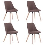 Vidaxl chaises de salle à manger 4 pcs marron tissu Vidaxl chaises de salle à manger 4 pcs marron tissu